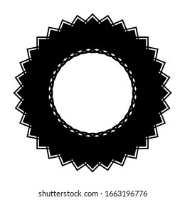 Design monochrome decorative circle element. Abstract isolated backdrop. Vector-art illustration