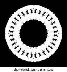 Design monochrome decorative circle element. Abstract backdrop. Vector-art illustration