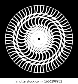 Design monochrome decorative circle element. Abstract backdrop. Vector-art illustration