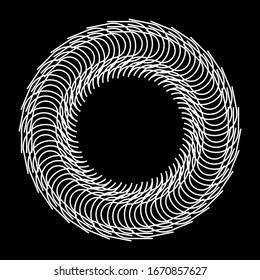 Design monochrome decorative circle element. Abstract backdrop. Vector-art illustration
