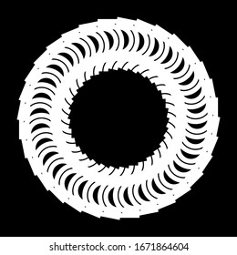 Diseño de elementos decorativos monocromos en círculo. Fondo abstracto. Ilustración vectorial-art