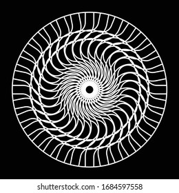 Diseño de elementos decorativos monocromos en círculo. Fondo abstracto. Ilustración vectorial-art