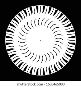 Diseño de elementos decorativos monocromos en círculo. Fondo abstracto. Ilustración vectorial-art