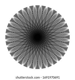 Design monochrome decorative circle element. Abstract backdrop. Vector-art illustration. No gradient