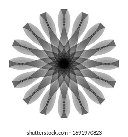 Design monochrome decorative circle element. Abstract backdrop. Vector-art illustration. No gradient