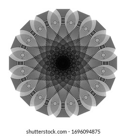 Design monochrome decorative circle element. Abstract backdrop. Vector-art illustration. No gradient