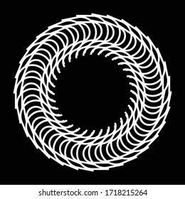 Design monochrome decorative circle element. Abstract backdrop. Vector-art illustration