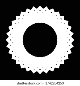 Diseño de un elemento de círculo decorativo monocromo. Resumen de fondo aislado. Ilustración de vectores