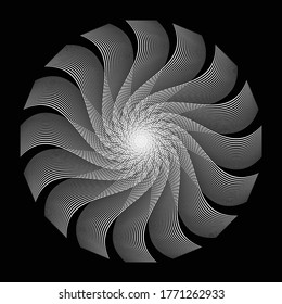 Design monochrome decorative circle element. Abstract backdrop. Vector-art illustration. No gradient