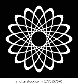 Diseño de un elemento de círculo decorativo monocromo. Fondo de redimensionamiento abstracto. Ilustración de vectores