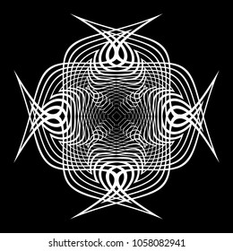 Design monochrome decorative element. Abstract lines textured backdrop. Vector art. No gradient