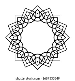 Design monochrome decorative element. Abstract circle backdrop. Vector-art illustration