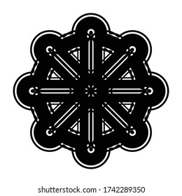Design monochrome decorative element. Abstract circle isolated backdrop. Vector-art illustration