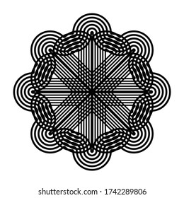 Diseño de elementos decorativos monocromáticos. Resumen del entorno aislado. Ilustración de vectores