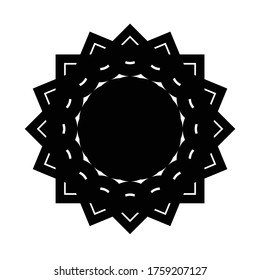 Design monochrome decorative element. Abstract circle backdrop. Vector-art illustration