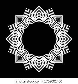 Design monochrome decorative element. Abstract circle backdrop. Vector-art illustration