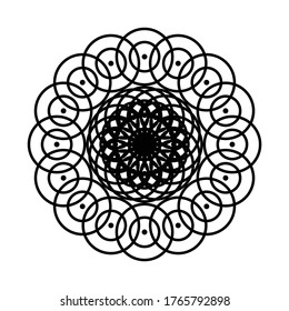 Design monochrome decorative element. Abstract circle backdrop. Vector-art illustration