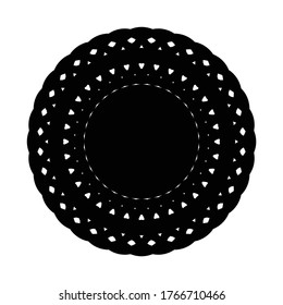 Design monochrome decorative element. Abstract circle backdrop. Vector-art illustration