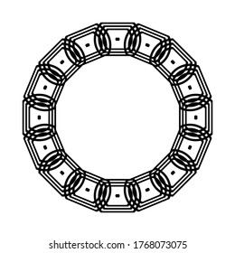 Design monochrome decorative element. Abstract circle backdrop. Vector-art illustration