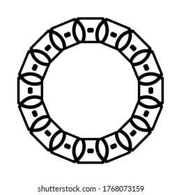Diseño de elementos decorativos monocromáticos. Resumen del fondo del círculo. Ilustración de vectores