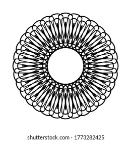 Design monochrome decorative element. Abstract circle backdrop. Vector-art illustration
