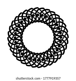Design monochrome decorative element. Abstract circle backdrop. Vector-art illustration