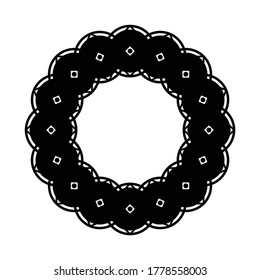 Design monochrome decorative element. Abstract circle backdrop. Vector-art illustration