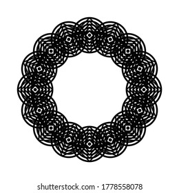 Diseño de elementos decorativos monocromáticos. Resumen del fondo del círculo. Ilustración de vectores