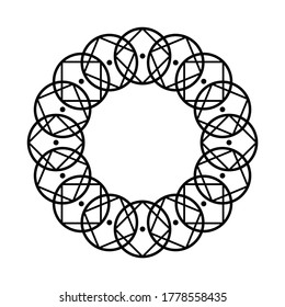 Design monochrome decorative element. Abstract circle backdrop. Vector-art illustration