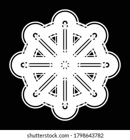 Design monochrome decorative element. Abstract circle isolated backdrop. Vector-art illustration