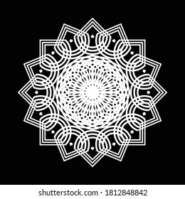 Design monochrome decorative element. Abstract circle backdrop. Vector-art illustration
