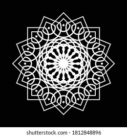 Gestalten Sie monochrome Dekorationselemente. Abstrakte Kreishintergründe. Vektorgrafik