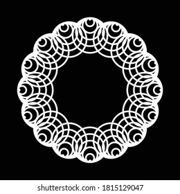 Design monochrome decorative element. Abstract circle backdrop. Vector-art illustration