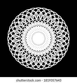 Design monochrome decorative element. Abstract circle backdrop. Vector-art illustration