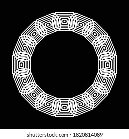 Design monochrome decorative element. Abstract circle backdrop. Vector-art illustration