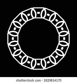 Gestalten Sie monochrome Dekorationselemente. Abstrakte Kreishintergründe. Vektorgrafik
