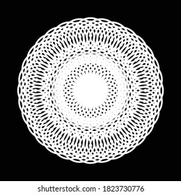 Design monochrome decorative element. Abstract circle backdrop. Vector-art illustration
