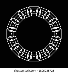 Design monochrome decorative element. Abstract circle backdrop. Vector-art illustration