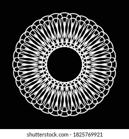 Design monochrome decorative element. Abstract circle backdrop. Vector-art illustration
