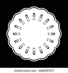 Design monochrome decorative element. Abstract circle backdrop. Vector-art illustration