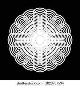 Design monochrome decorative element. Abstract circle backdrop. Vector-art illustration