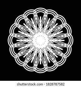 Design monochrome decorative element. Abstract circle backdrop. Vector-art illustration