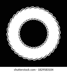 Design monochrome decorative element. Abstract circle backdrop. Vector-art illustration