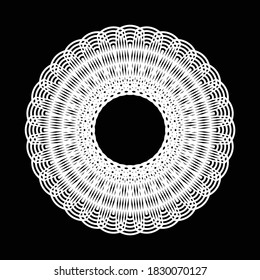 Design monochrome decorative element. Abstract circle backdrop. Vector-art illustration