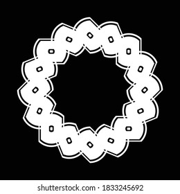 Diseño de elementos decorativos monocromáticos. Resumen del fondo del círculo. Ilustración de vectores
