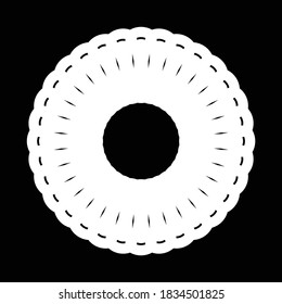 Design monochrome decorative element. Abstract circle backdrop. Vector-art illustration