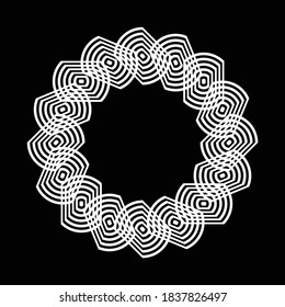 Design monochrome decorative element. Abstract circle backdrop. Vector-art illustration