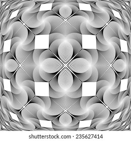 Design monochrome decorative geometric pattern. Abstract trellised textured background. Vector art. No gradient