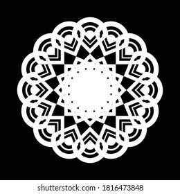 Design monochrome decorative mandala element. Abstract circle backdrop. Vector-art illustration