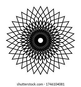 Diseño monocromático elemento decorativo de copo de nieve. Fondo de redimensionamiento abstracto. Ilustración de vectores